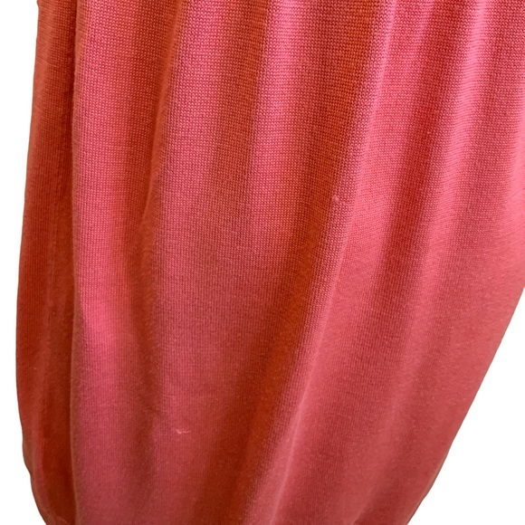 orla kiely Salmon Pink Silk Knit Dress Tie Waist w/Pockets Short Sleeves size 6 - Picture 7 of 7